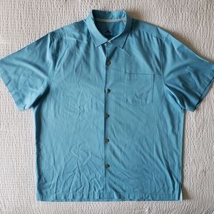 TOMMY BAHAMA Men's SS Button-Down Shirt (XL) Turquoise